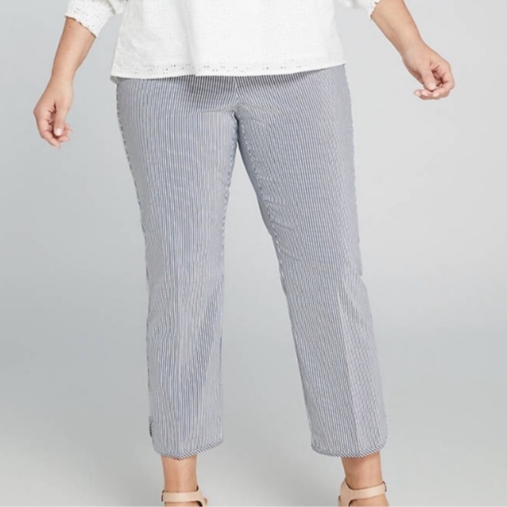 Lane Bryant The Allie 🆕 Striped Cropped Straight Leg Ankle Crop Pants NWOT Sz 16
